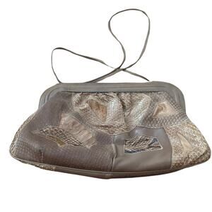 Vintage Unbranded Leather and Skin Patch Work Clutch